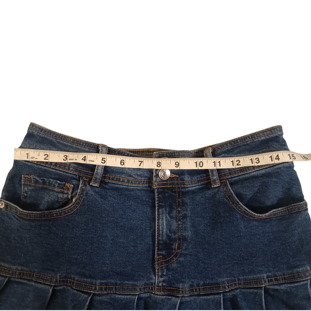 Wild Fable High Rise Denim Skirt Blue Pleated Ruffle Flounce Size‎ 12 Juniors - Picture 6 of 7